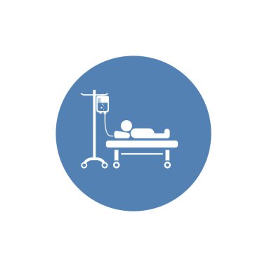 Hastane sedye yatak IV izole simgesi kurtarma Intravenous enjekte.
