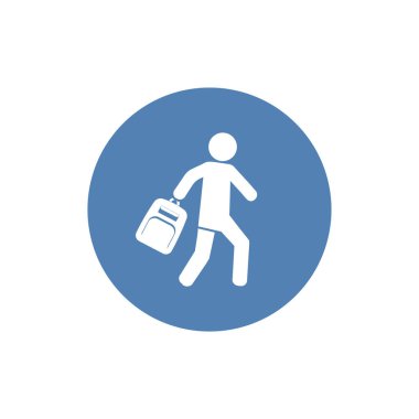 Okul çocuğu torba vektör simgesi taşıyor. Web sitesi tasarımı veya mobil uygulama için modern vektör sembolü.