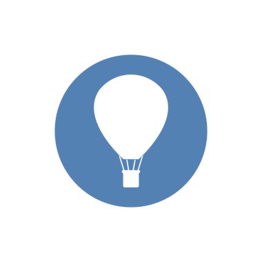 Hava balonu ikonu, vektör illüstrasyonu. Düz tasarım tarzı. Beyaz arkaplanda izole edilmiş vektör hava balonu çizimi, grafik tasarım vektör sembolleri. Bölüm 10