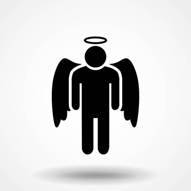 Melek simgesi beyaz arka plan üzerinde kutsal simgesiyle