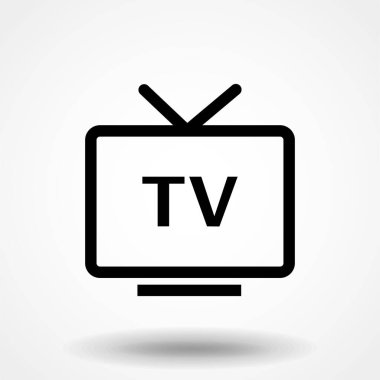 Beyaz arkaplanda televizyon simgesi izole edildi. EPS 10