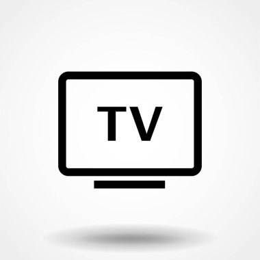 Beyaz arkaplanda televizyon simgesi izole edildi. EPS 10