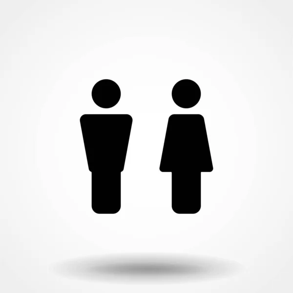 男と女のアイコン トイレのサイン トイレ 最小限のスタイル ピクトグラムをベクトルします — ストックベクタ