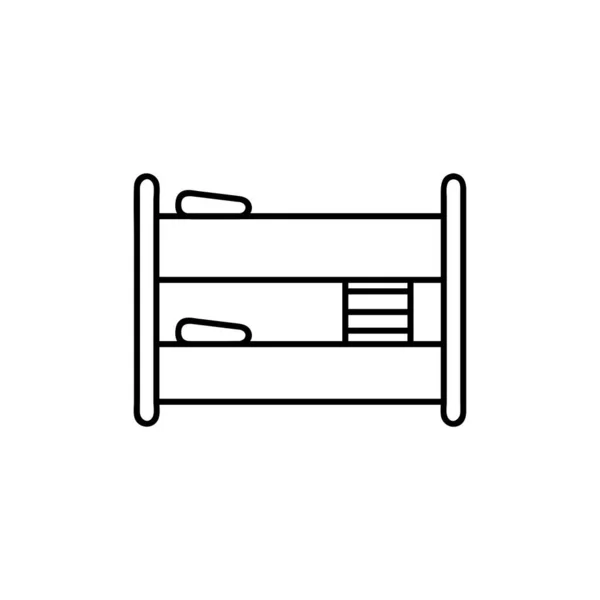 Ikona Łóżka Piętrowego Pojedyncze Wysokiej Jakości Szkic Wnętrza Lub Piktogram — Wektor stockowy