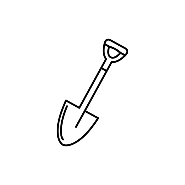 Shovel Pictogram Illustratie Geïsoleerde Vector Teken Symbool Lineaire Omtrek Pictogram — Stockvector