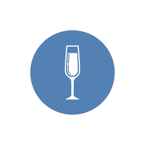 Glass Champagne Celebration Concept Icon White Background — Stock Vector