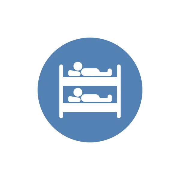 Значок Двухъярусной Кровати Плоский Знак Пиктограмма Цельного Глифа Векторная Иллюстрация — стоковый вектор