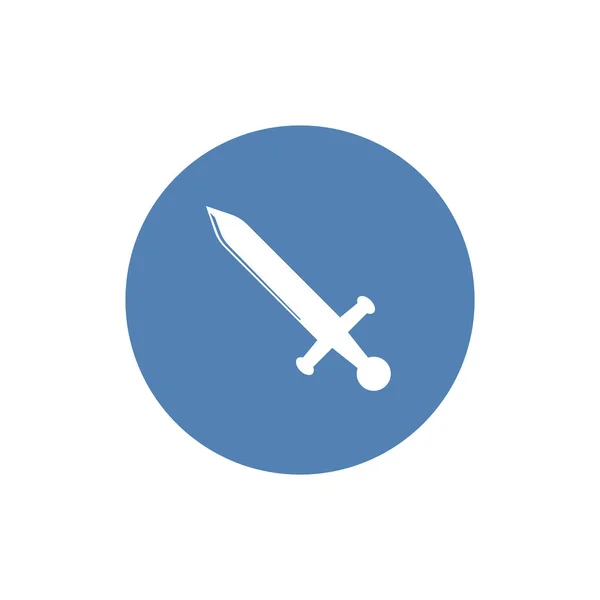 Aço Espada Vetor Ícone Ilustração Isolado Fundo Branco —  Vetores de Stock