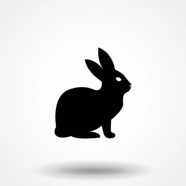 Icône Lapin Pâques Silhouette Lapin Isolée Sur Blanc Vecteur — Image vectorielle