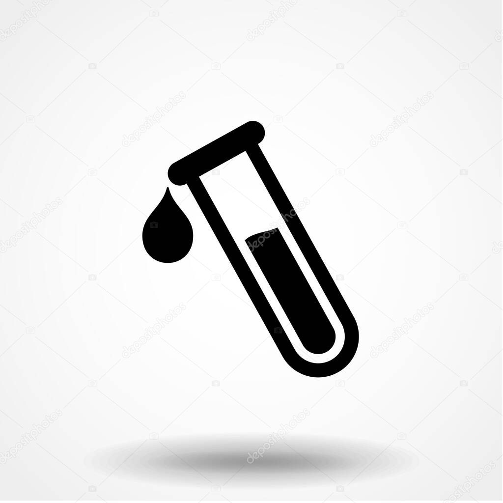 Test tube with drop. medical and chemical icon. Vector illustration.