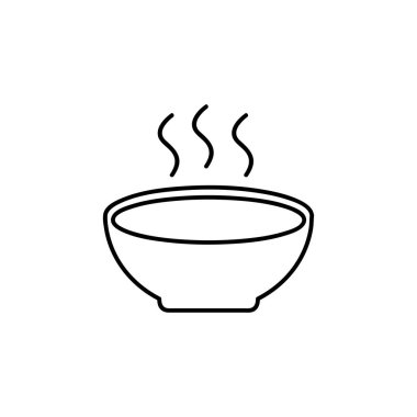Çorba yemek ikonu, sıcak gıda sembolü. Web sitesi veya mobil uygulama için modern, basit düz vektör çizimi