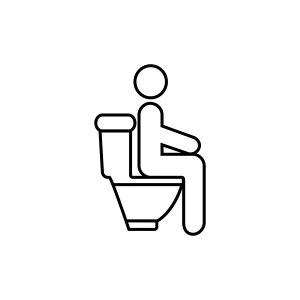 厕所碗线图标 轮廓矢量符号 线性样式象形图查出在白色 徽标插图 可编辑笔画 — 图库矢量图片