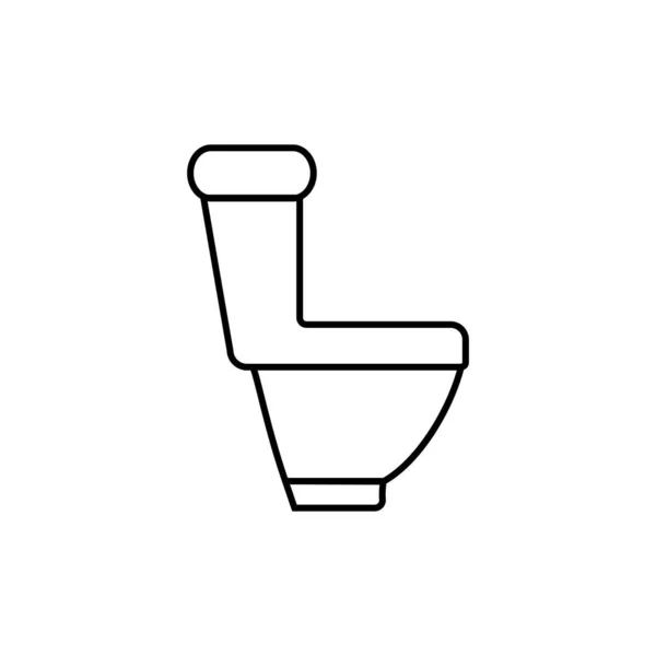 Tuvalet Kase Satırı Simgesi Anahat Vektör Işareti Üzerinde Beyaz Izole — Stok Vektör