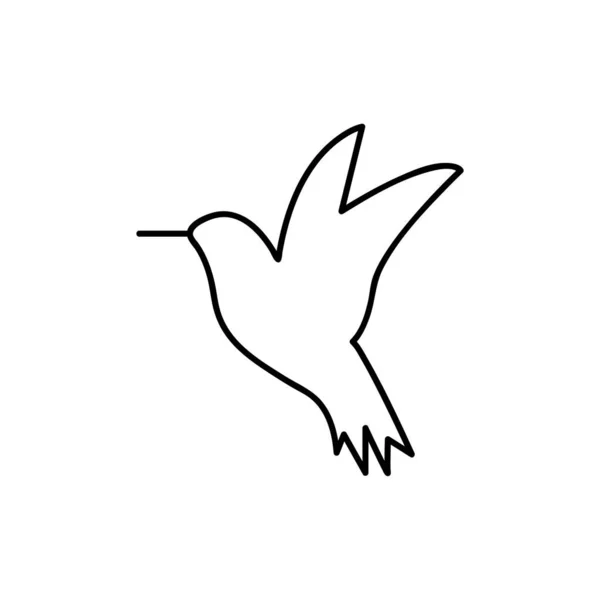 Kolibri Vogellinie Symbol Lineares Stilschild Für Mobiles Konzept Und Webdesign — Stockvektor