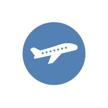 Uçak uçuş biletleri hava sinek seyahat kalkış siluet öğesi. Uçak sembolü. Seyahat etmek simge. Düz tasarım. EPS 10.