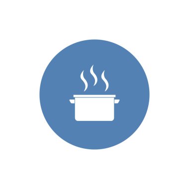 Pişirme Pan simge vektör, düz işareti, üzerinde beyaz izole katı piktogram dolu. Mutfak ot sembolü, logo illüstrasyon.