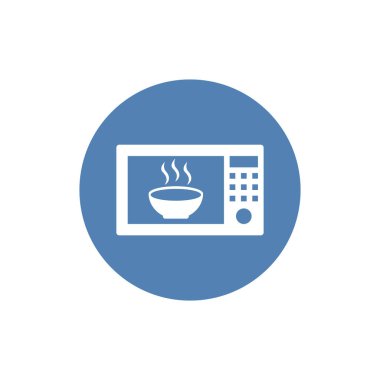 Mikrodalga simgesi beyaz arka plan üzerinde. Mutfak ekipmanları. Vektör çizim.