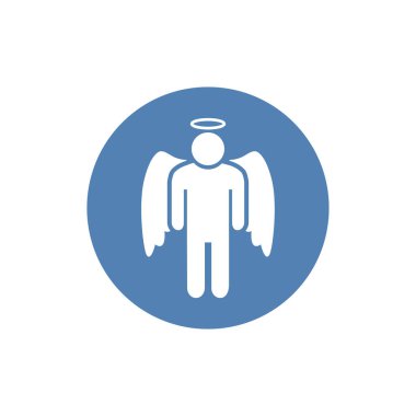 Melek simgesi beyaz arka plan üzerinde kutsal simgesiyle