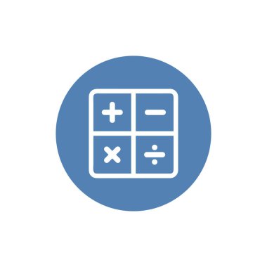 Matematik ikonu. Web - eğitim matematiği için hesap makinesi vektör simgesinin basit çizimi