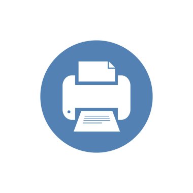 Yazıcı simgesi beyaz arka plan üzerinde. Vektör çizim.