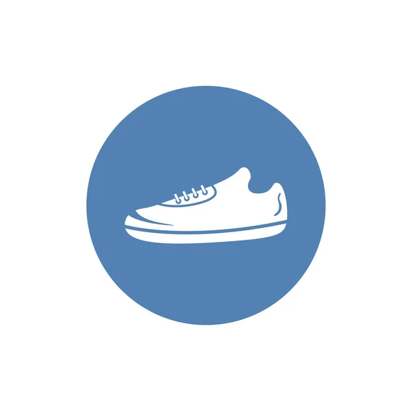 Sneakers Icona Silhouette Segno Isolato Sfondo Bianco Illustrazione Vettoriale — Vettoriale Stock