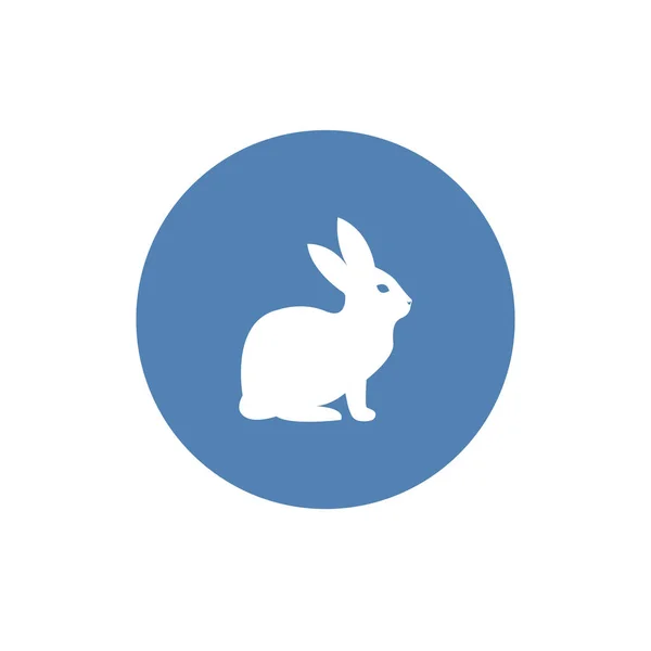 Icono Del Conejo Pascua Silueta Conejo Aislada Blanco Ilustración Vectorial — Archivo Imágenes Vectoriales