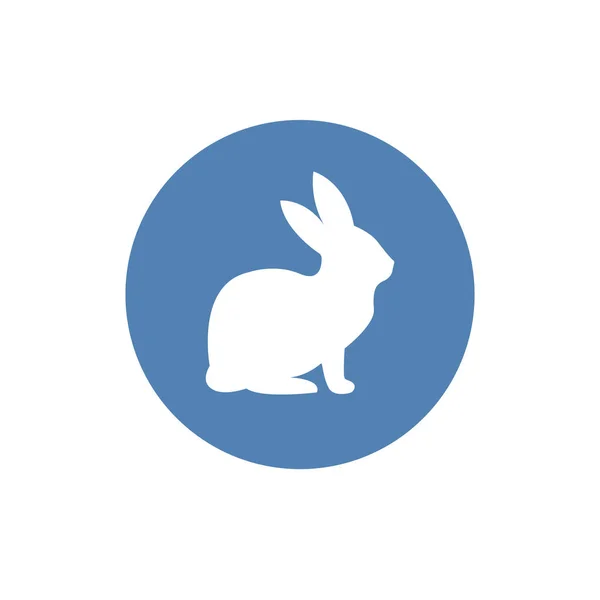 Paskalya Tavşanı Ikonu Tavşan Silueti Beyazda Izole Edilmiş Vektör Illüstrasyonu — Stok Vektör
