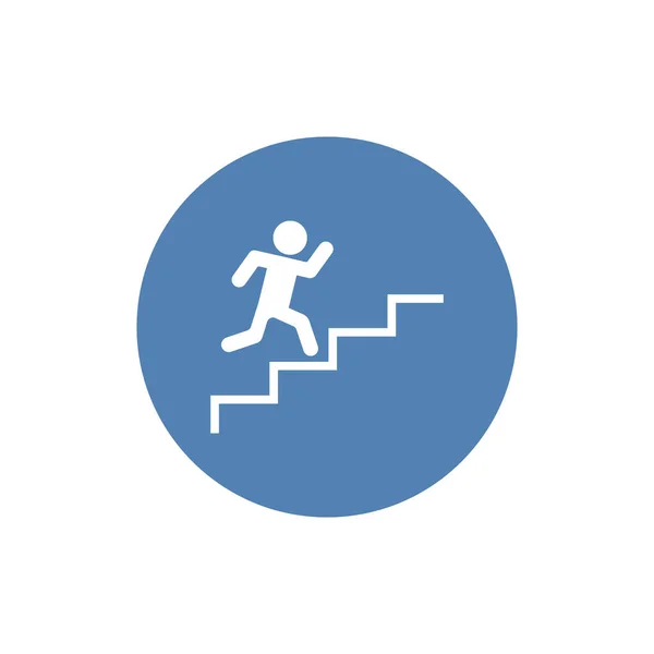 Man Stairs Icon Web Business Finance Communication Vector Illustration — Stock Vector