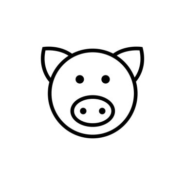 Domuz vektör simgesi. Beyaz arkaplanda web siteleri, web tasarımı, mobil uygulama işaretleri ve sembolleri