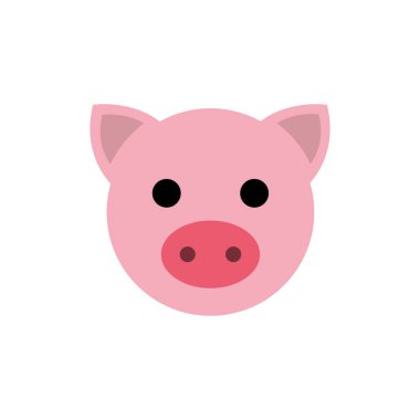 Hayvan küme. Dikey düz grafik. Domuz