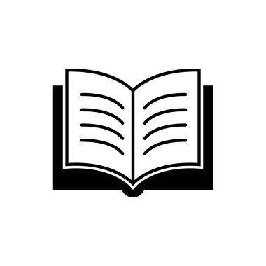 Beyaz arkaplanda kitap ikonu çizimi. Web siteleri, web tasarımı, mobil uygulama işaretleri ve sembolleri
