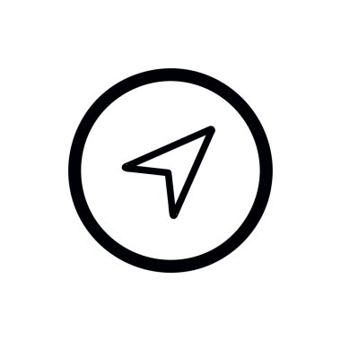 ince satır navigasyonu, beyaz arkaplanda pusula simgesi