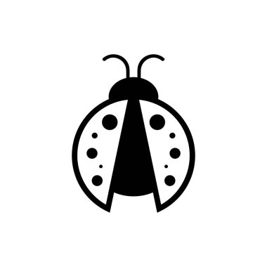 Uğur böceği simgesi. Uğur böceği vektör simgesi web için basit örnek