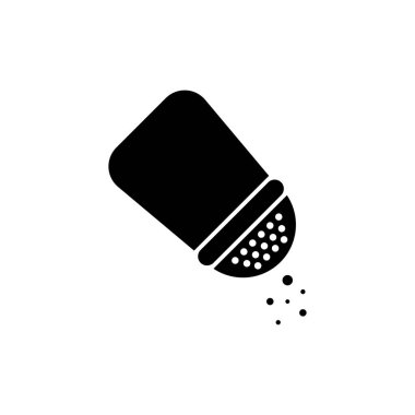 Tablo tuzluğu siyah izole vektör simgesi. Kuyu basit siluet vektör işareti.