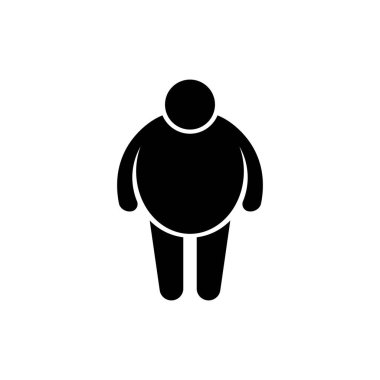 Şişman adam sembolü. Düz ağ simgesi, arka planda izole edilmiş işaret ya da düğme. Koleksiyon modern trend tasarım vektör çizim sembolü. EPS 10