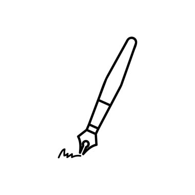 Dolma kalem vektör simgesi. Mobil konsept ve web tasarımı için doğrusal stil işareti. Piksel vektör grafikleri - Vektör.