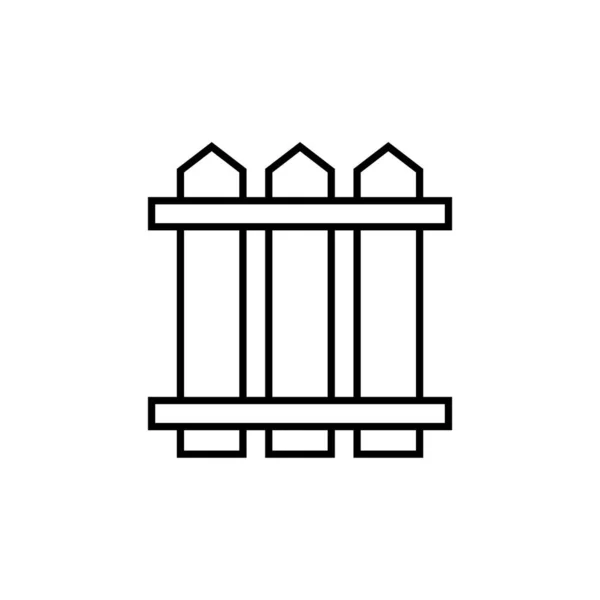 Zaunsymbol Einfache Umrisse Zaun Vektorsymbol Auf Weißem Hintergrund — Stockvektor