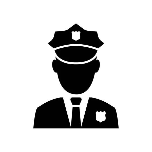 Vetor Ícone Polícia Policial Oficial Avatar Ilustração Elemento Guerra Peça —  Vetores de Stock