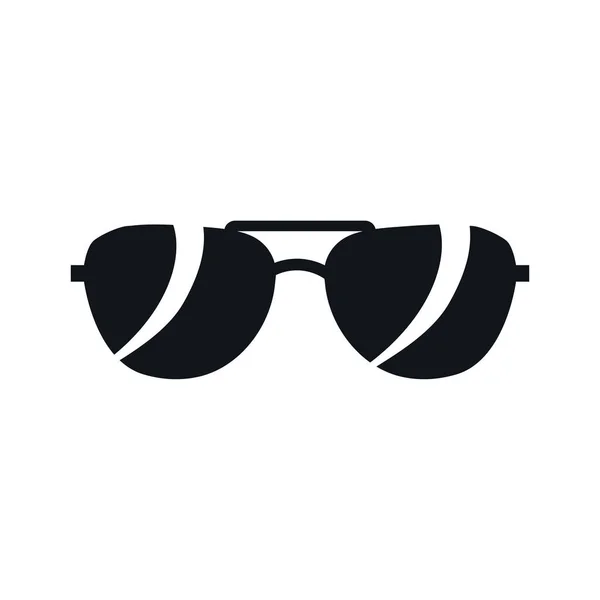 Aviator Solglasögon Ikon Piloten Glasögon Knappen Grafiskt Designelement Platta Solglasögon — Stock vektor