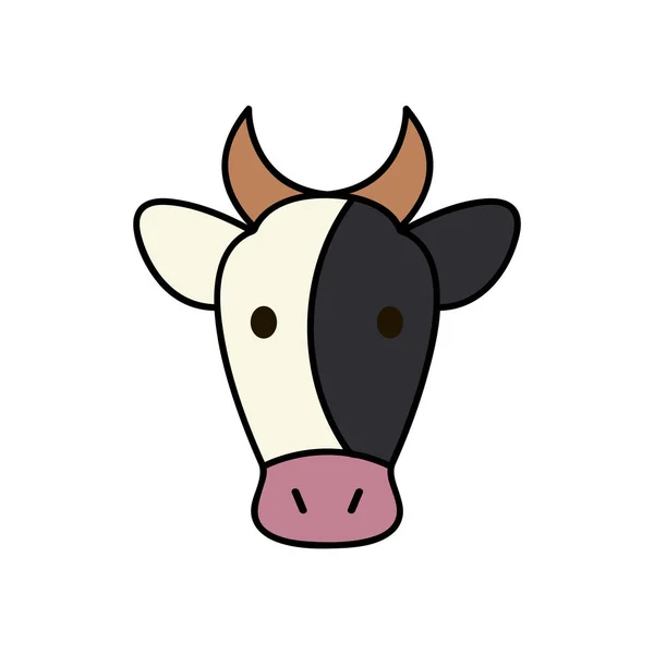 Шаблон Дизайну Векторного Логотипу Модному Лінійному Стилі Емблема Коров Ячою — стоковий вектор
