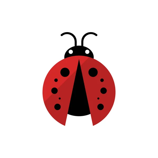 Ladybug Πασχαλίτσα Διανυσματική Γραφική Απεικόνιση Απομονωμένη Χαριτωμένο Απλό Επίπεδο Σχεδιασμό — Διανυσματικό Αρχείο
