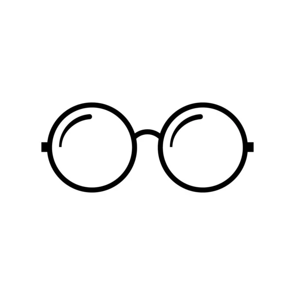 眼镜图标 白色背景上的黑色平面矢量插图 Eps — 图库矢量图片