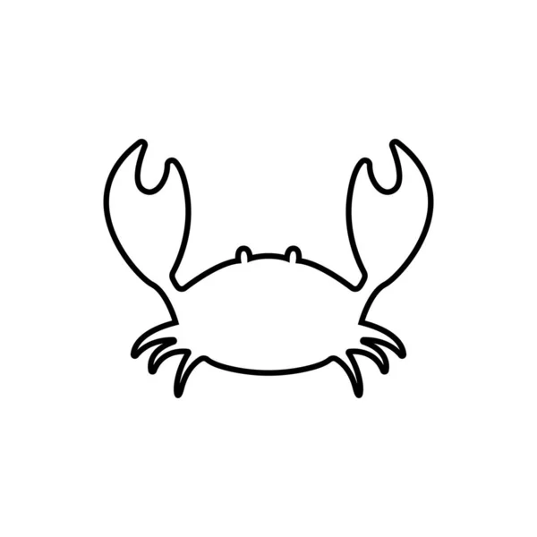Ikon Kepiting Desain Kepiting Logo Makanan Laut Ilustrasi Vektor Datar - Stok Vektor