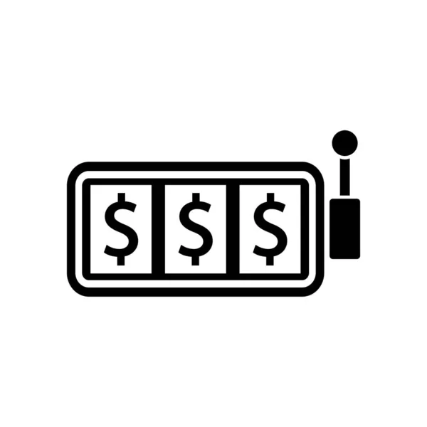 Afbeelding Van Het Pictogram Van Slotmachine Witte Achtergrond — Stockvector