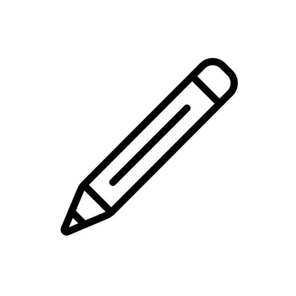 Ikona Ołówka Płaski Wektor Ilustracja Czerni Białym Tle Eps — Wektor stockowy