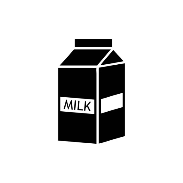 Leche Icono Plantilla Diseño Moda Ilustración Vectorial Plana Negro Sobre — Vector de stock