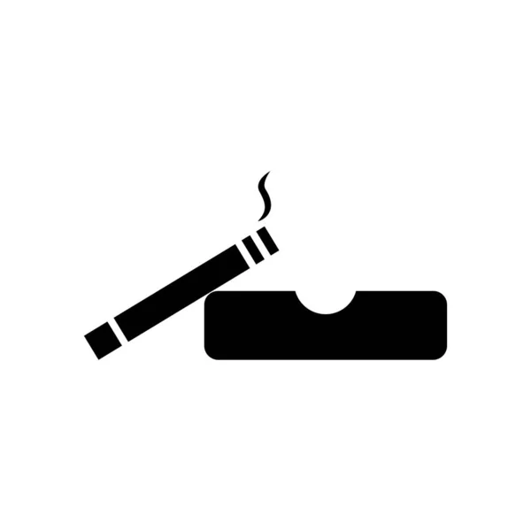 Cigarett Ikon Den Vita Bakgrunden Askfat Symbol — Stock vektor