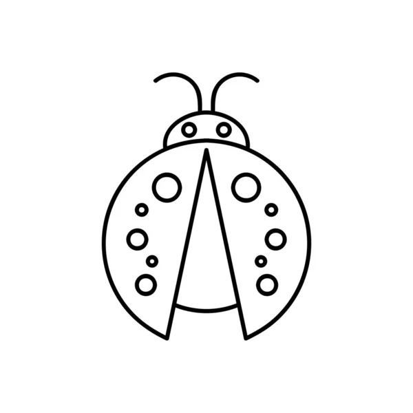 Ikon Ladybug Outline Ilustrasi Vektor Garis Terisolasi Dari Koleksi Hewan - Stok Vektor