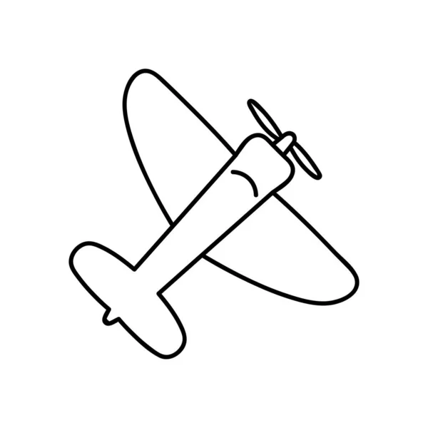 老式飞机图标 航空运输起飞旅客 在白色背景上孤立 图形设计矢量符号 — 图库矢量图片