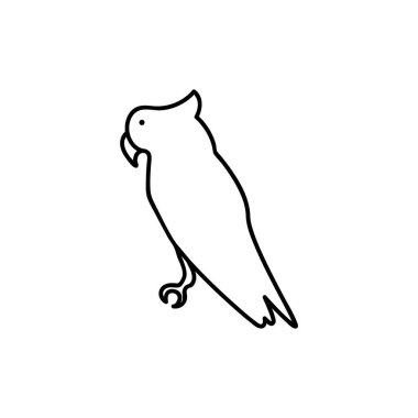 Web sitesi simgesi. Papağan. Mobil konsept ve web tasarımı için doğrusal stil işareti. Piksel vektör grafikleri - Vektör.